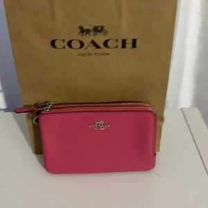 Coach Fuchsia pink small wristlet